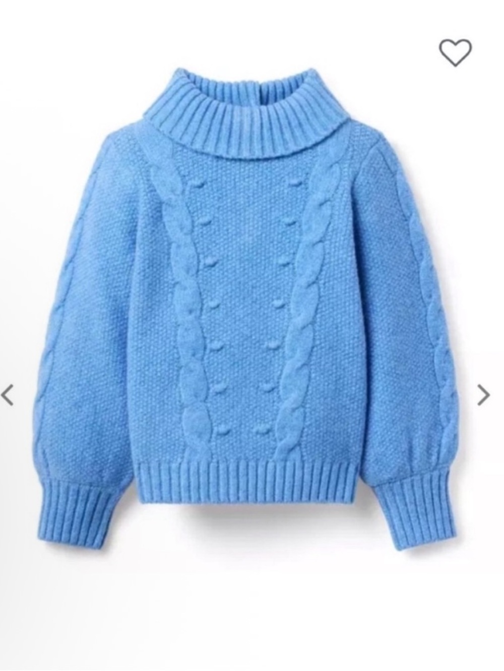 Janie and Jack Light Blue Cable Knit Turtleneck Sweater